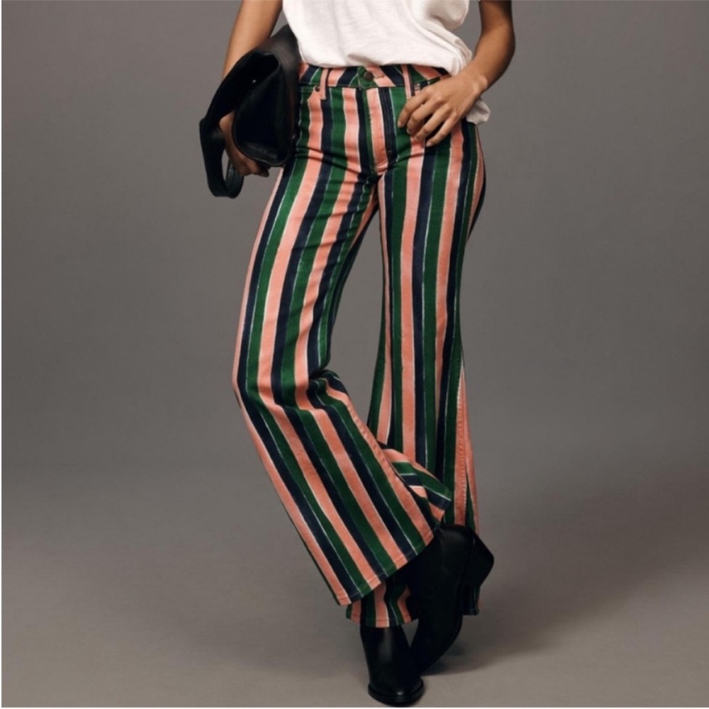 Wrangler Stripe Wanderer 622 Mid-Rise Flare Jeans Size 26X32 - Picture 3 of 13